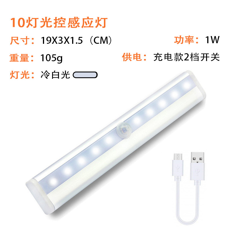 Lámpara LED con sensor de movimiento para armario, pasillo o dormitorio, luz nocturna portátil