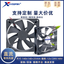 厂家直供 14025直流散热风扇 5V12V24V 14CM机箱电源排风工业风扇