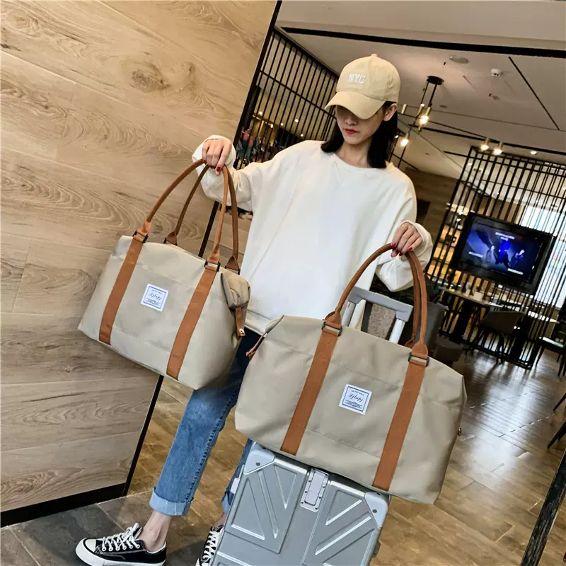 短途旅行包女大容量待产包收纳袋轻便行李袋新款牛津布时尚手提包