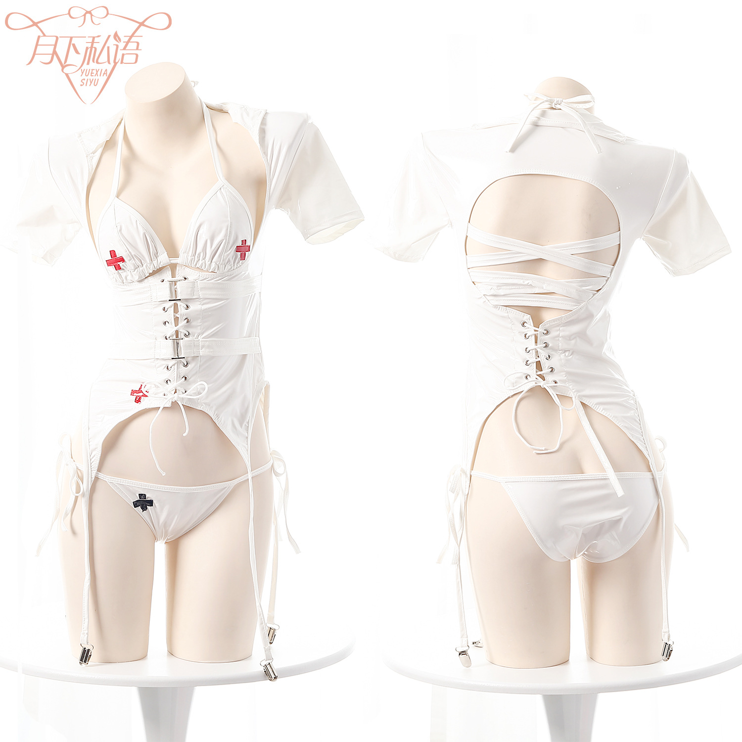 Sexy Underwear COS Secondary Animation Sexy Nurse Lacquer Sling Locomotive Character suit Female