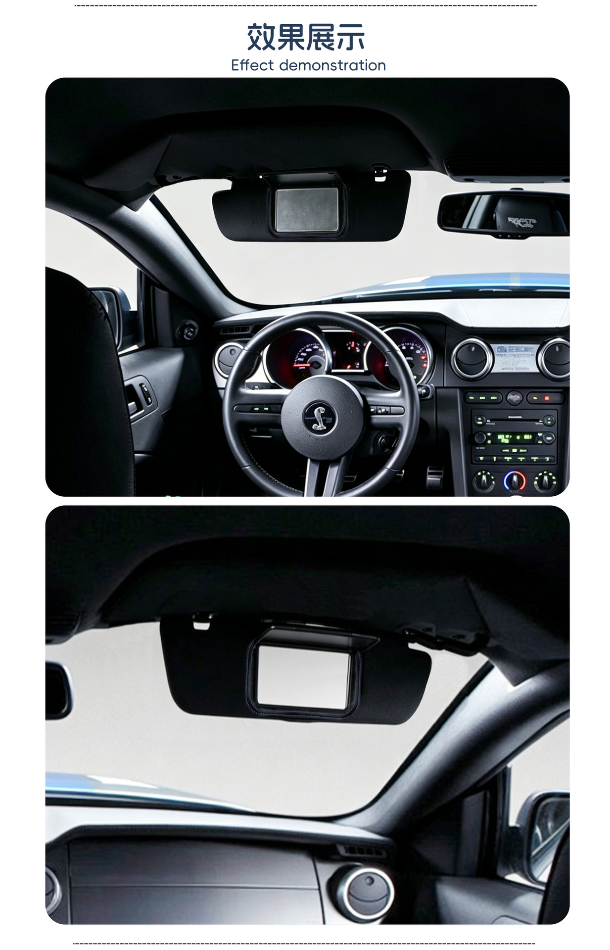 Suitable for 05-11 Ford Mustang sun visor repair leather cover, replacement cover for driver and passenger side
