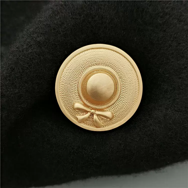 复古新款哑光金帽子胸针蝴蝶结女胸花胸花服饰配件别针丝巾扣