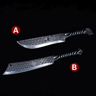 Longquan chivalrous Hall kitchen Bone cutter special-shaped integrated forging twist handle Bone cutter outdoor sickle peripheral