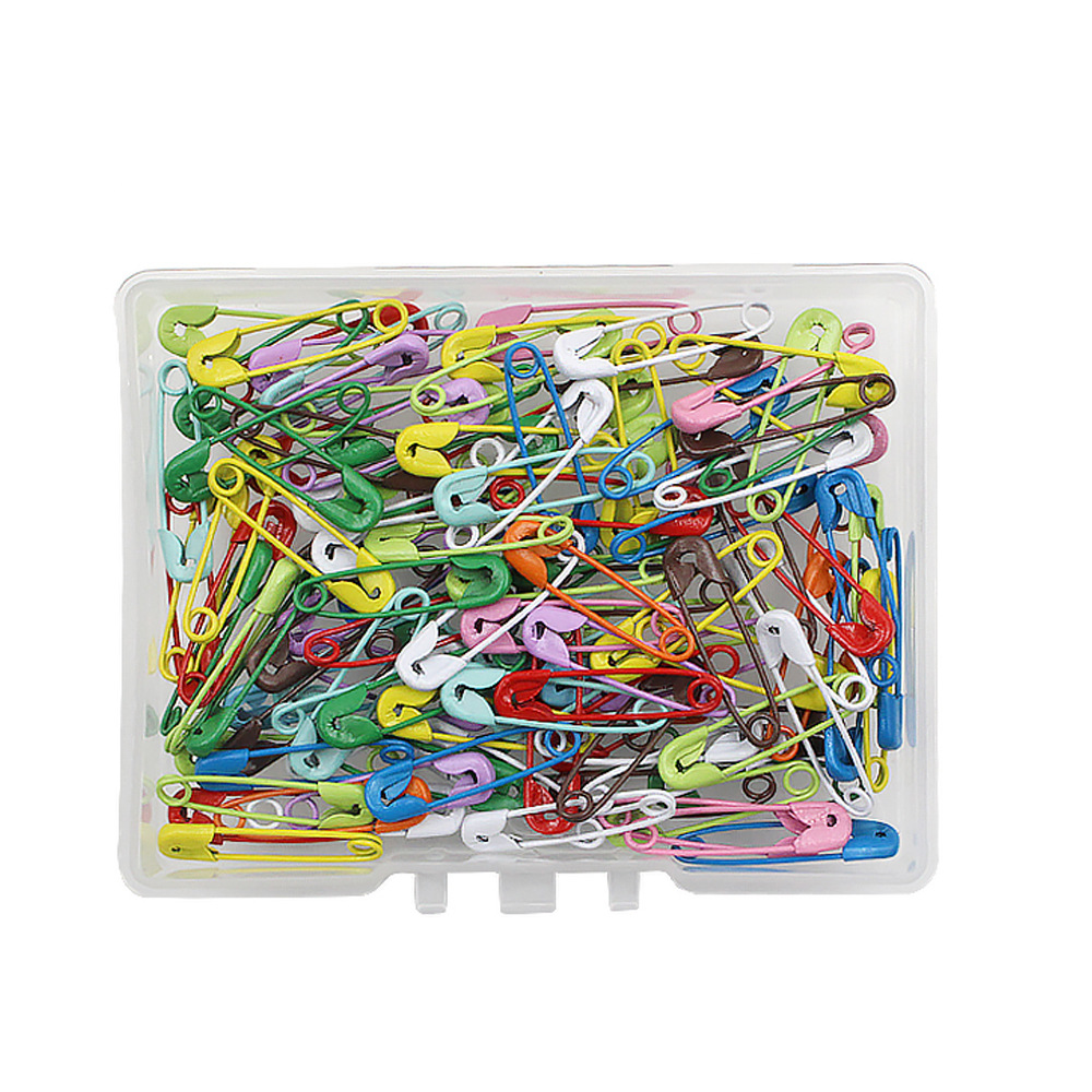 120 piezas de caja plana portátil multicolor tamaño pequeño pasador de seguridad 19mm de largo para decoración doméstica fijación de pasador pequeño
