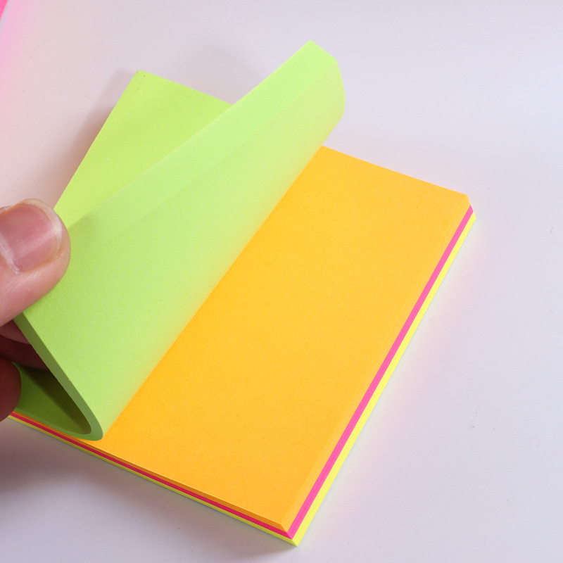 Papel fluorescente color pegatina de color fuerte color simple estudiantes n veces pegatina cuadrada nota de nota