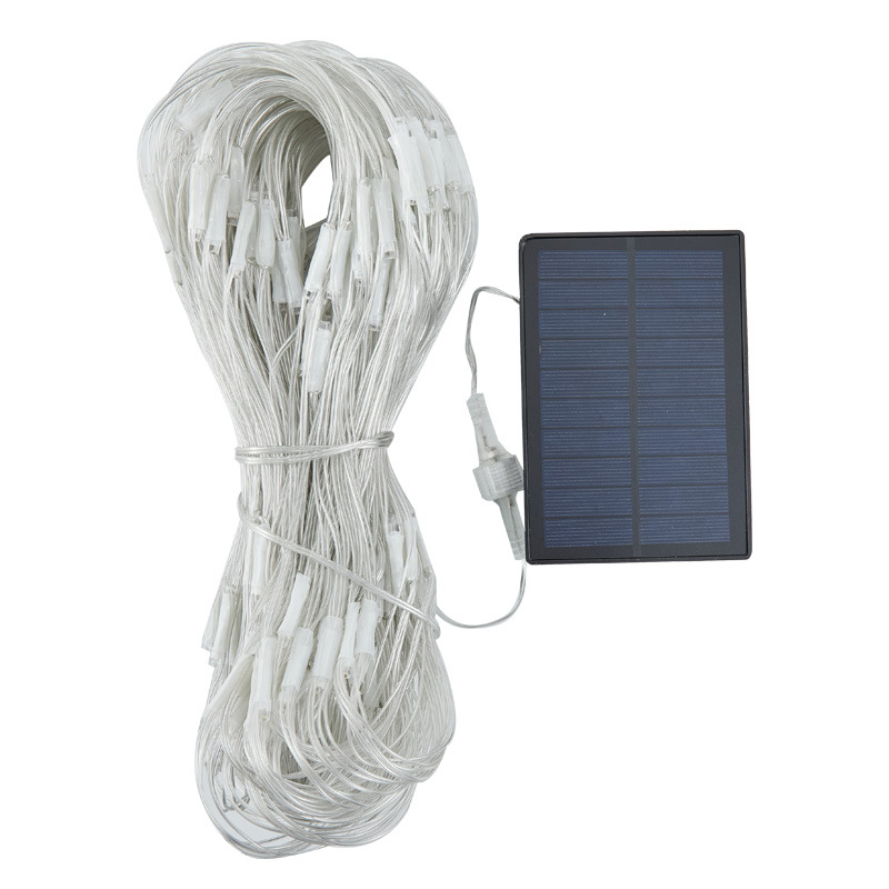 Luces solares para redes de pesca, impermeables para exteriores, decoración para arbustos, árboles, jardines y patios, luces navideñas impermeables para exteriores