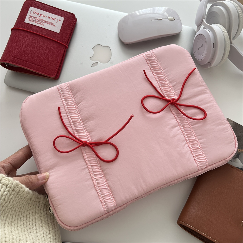 South Korea ins Bow Flat Shockproof Inner Bag 11 "/13"/15 Laptop Hand Storage Bag