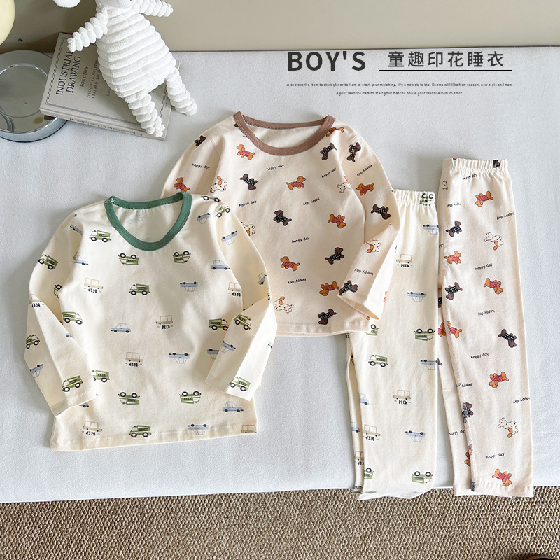 Nausicaa of the Valley of the Wind 2025 New Autum Kidsren's Korean Cartoon Pajamas Two-Piece Set for Boys and Girls Spring and Autum Home Wear Set