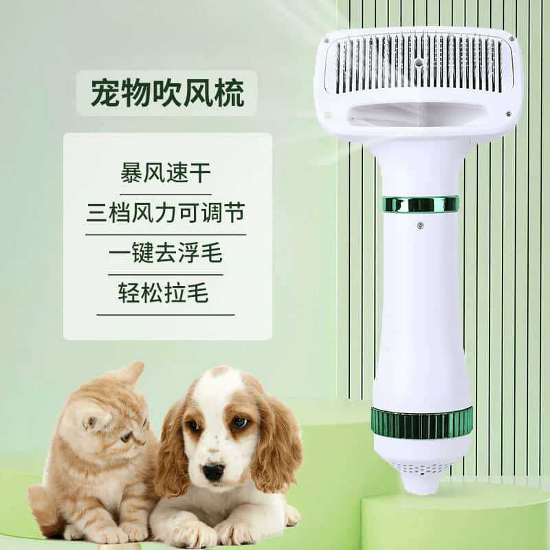 Cross-Border Popular Smart Electric Hot Air Combing and Brushing All-In-One Hair Dryer for Dogs and Cats, Quick-Drying Artifact