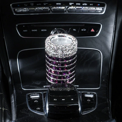 New Creative led luminous men: Car ashtray - purple-drill