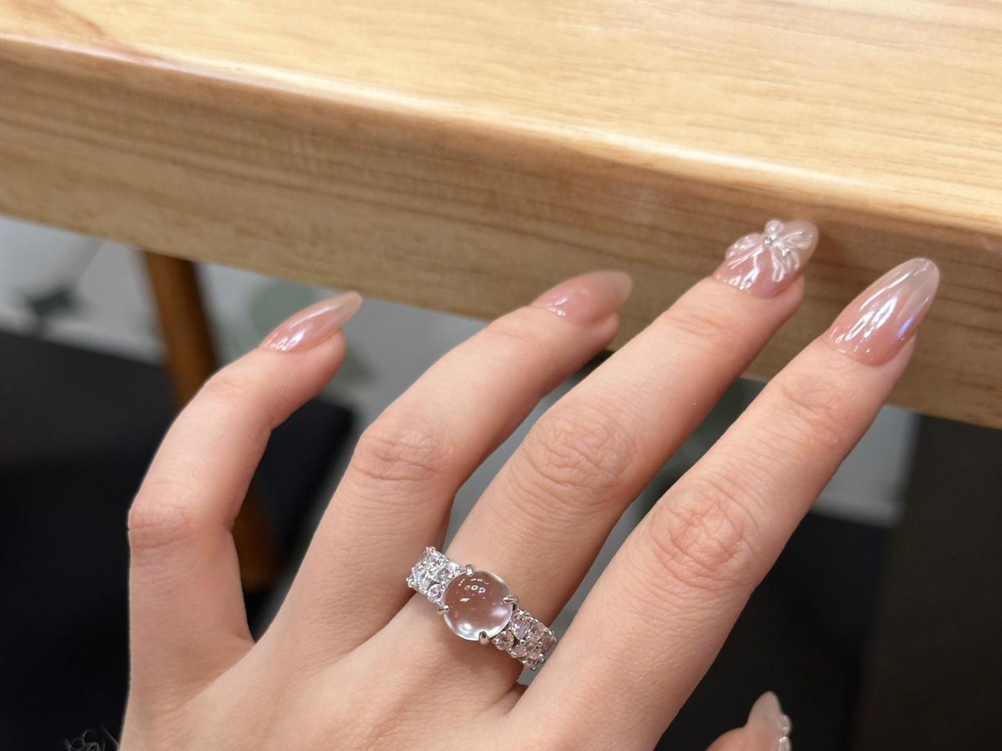 Collier en argent pur pour tout le corps avec chaîne de clavicule en jade et mousse d'eau, bijoux Xiancan, nouveauté, luxe léger, vent frais_voghion.com