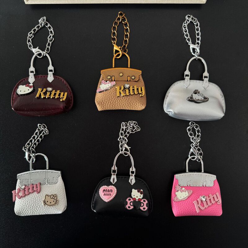 Cross-Border Kt Handmade Leather Small Bag Pendant High-End Women's Bag Boutique Pu Pendant Keychain Bag Decoration Pendant