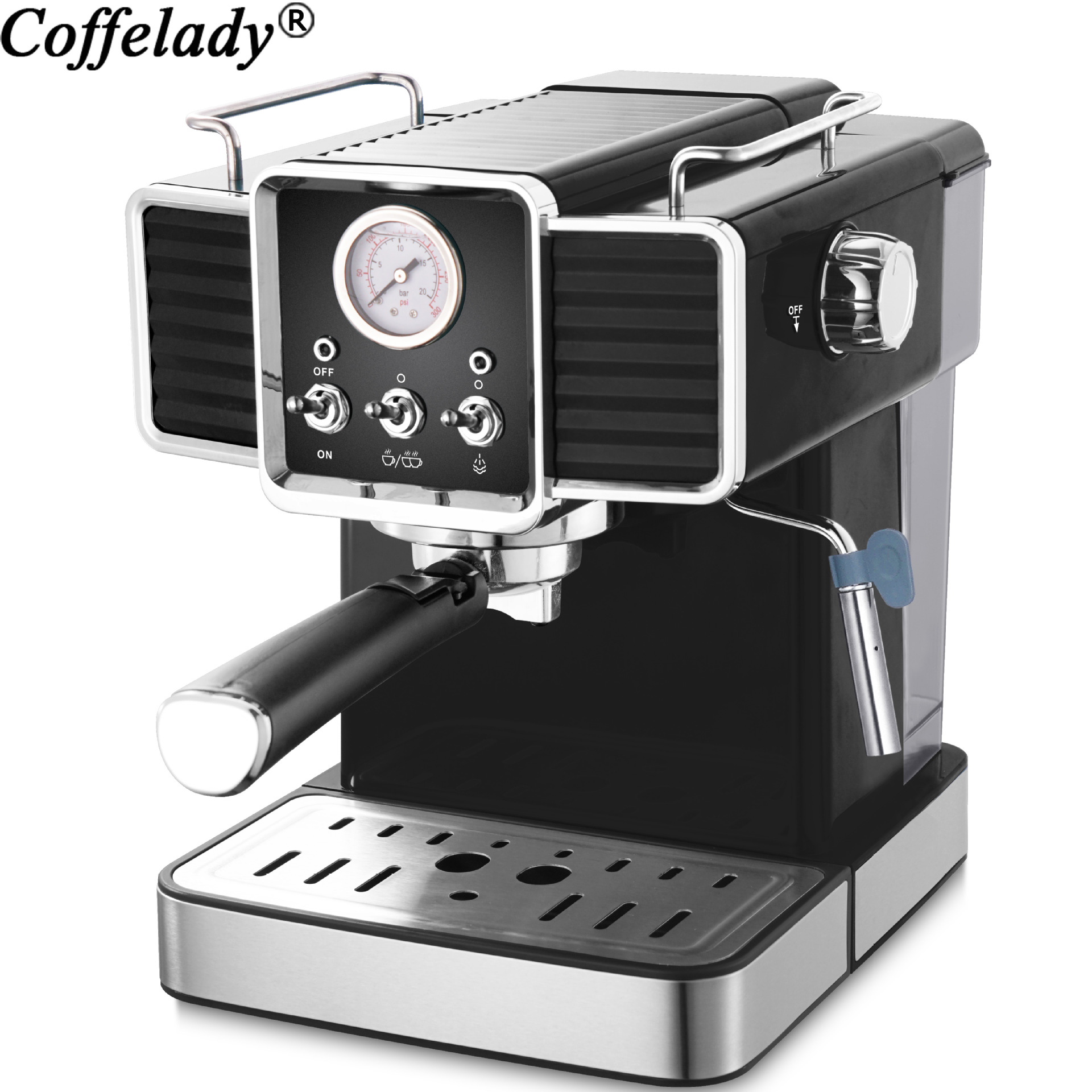 Coffelay 20bar semiautomática máquina de café italiano presión tipo completo cuerpo de acero inoxidable máquina espresso
