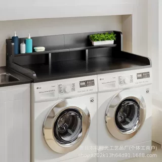家用实木洗衣机盖板烘干机台面收纳置物架保护盖储物架木质收纳架