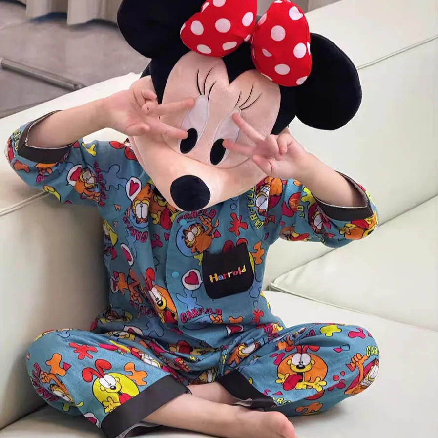 Children's Home Clothes Set Spring and Autum Girls Autum Cardigan Pajamas Boys Baby Long-Sleeved Pants Kidsren's Clothing Z055