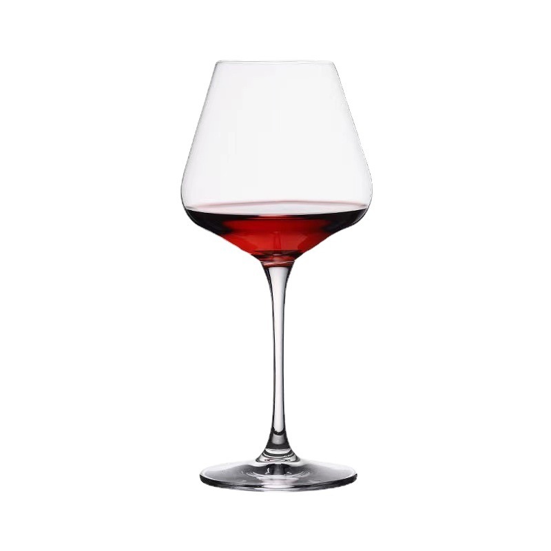 Taza hecha a mano de cristal integral, taza de vino rojo, taza de alto pie, taza de vino rojo de gran vientre especial para bodegas