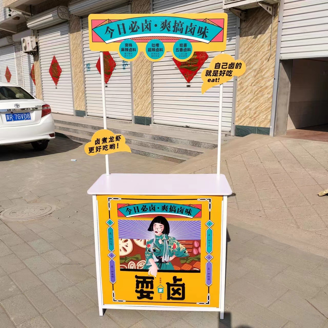 供应铁质促销台户外展示台试吃台便携式组装地堆促销台厂家直销