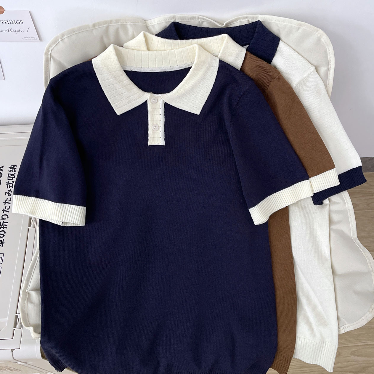Polo camiseta de punto camiseta de manga corta camiseta de hombre paulo collar viejo viento de negocios de verano fábrica transfronteriza al por mayor image 4