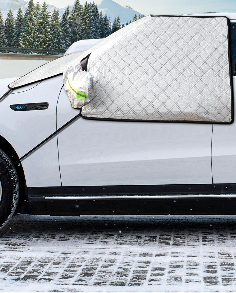 Cross-Border Hot-Selling Car Snow Cover, Winter Snow and Frost Protection Half-Cover Car Cover, Front Windshield Sun Protection Magnetic Snow Shield