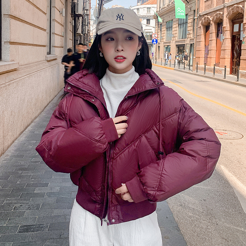 Capa de algodón de pluma corta para mujeres 2025 invierno estilo de diseño de cuello de estilo suelto y grueso chaqueta de pan al por mayor image 3