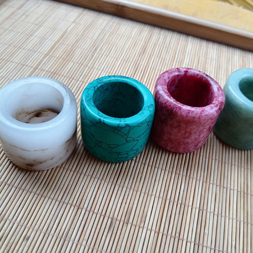 Jade ring finger, Guizhou Cui ring finger, Afghan jade ring, gold silk jade ring, men's jewelry thumb ring