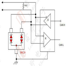 CAN接口静电雷击保护方案用雷卯电子原厂供应的SD24C