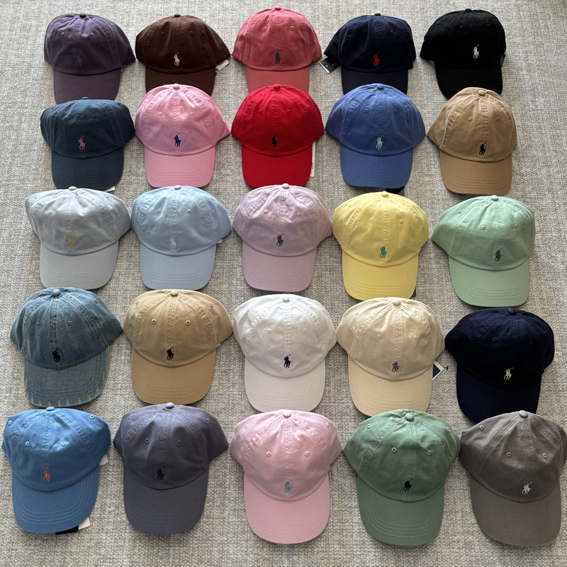 2025 New Foreign Trade Rl Raff Hat Baseball Cap Men and Women Duck Cap Polo Sports Pony Logo Embroidery Couple