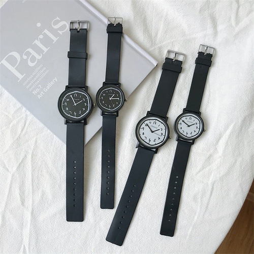 Exam watches Korean version simple trendy large and small student men and women ins college style retro literary couple watch