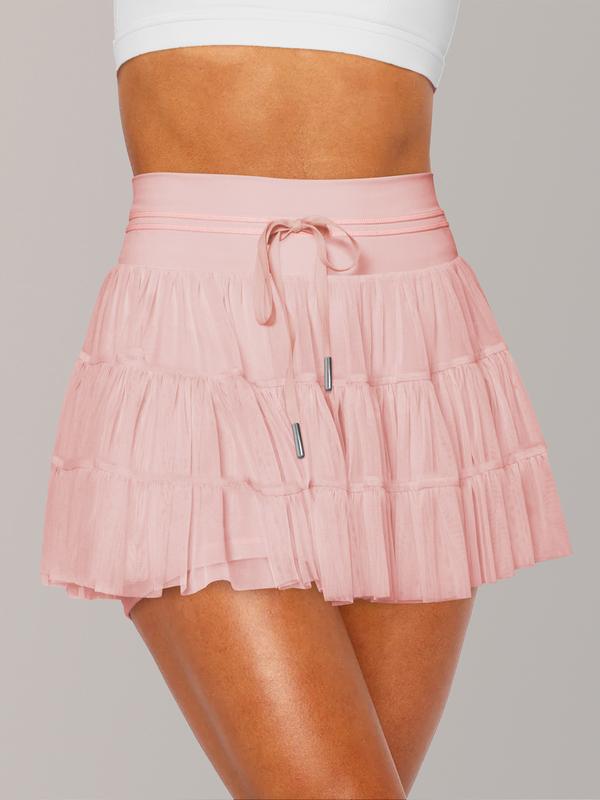 Trendy Women Sport Skirt Cute Summer Elastic 2 in 1 Skorts