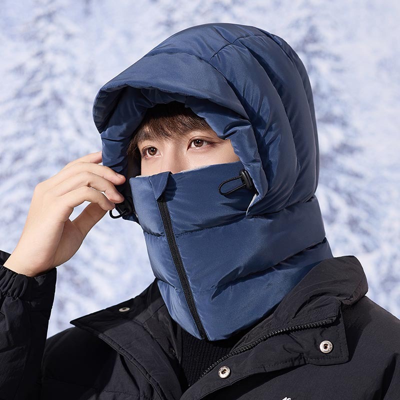 围脖面罩一体帽男冬季骑行保暖加绒羽棉帽子防风防寒滑雪雷锋帽潮|undefined