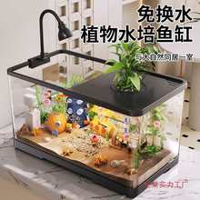 鱼缸小型客厅生态造景过滤制氧一体机2025新款带盖家用桌面金鱼缸