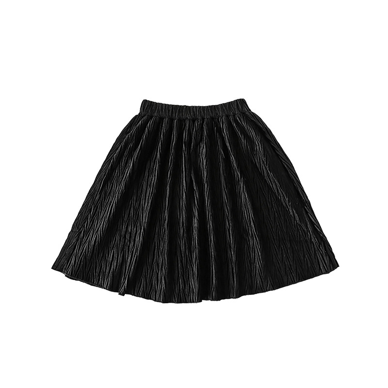 Qiu Duomeng Girls' Ripple Wrinkled Half Skirt 2023 Autumn/Winter New Children's Baby Korean Fashion Casual Skirt