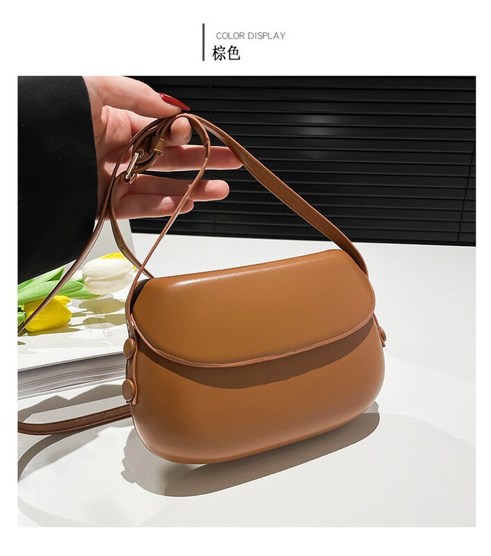 简约时尚纯色斜挎包女夏季新款复古简约通勤时髦洋气感单肩|undefined