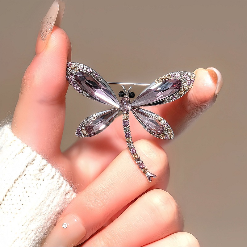 Spilla a libellula in cristallo di lusso per donna accessorio_voghion.com