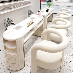 Light Luxury Internet Celebrity Manicure Table and Chair Set Marble Manicure Table Single Double Manicure Table X&