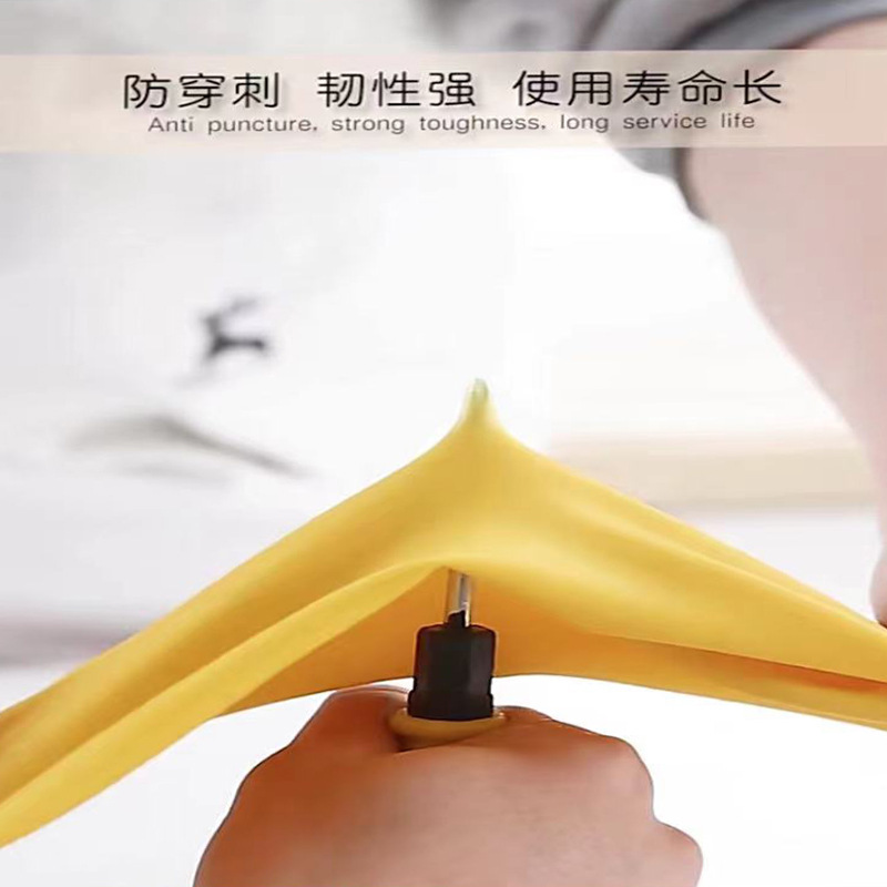 <unk> guantes de látex de tendón de toro industriales de limpieza doméstica lavandería guantes impermeables de goma resistentes a ácidos y álcali guantes de lavado de platos