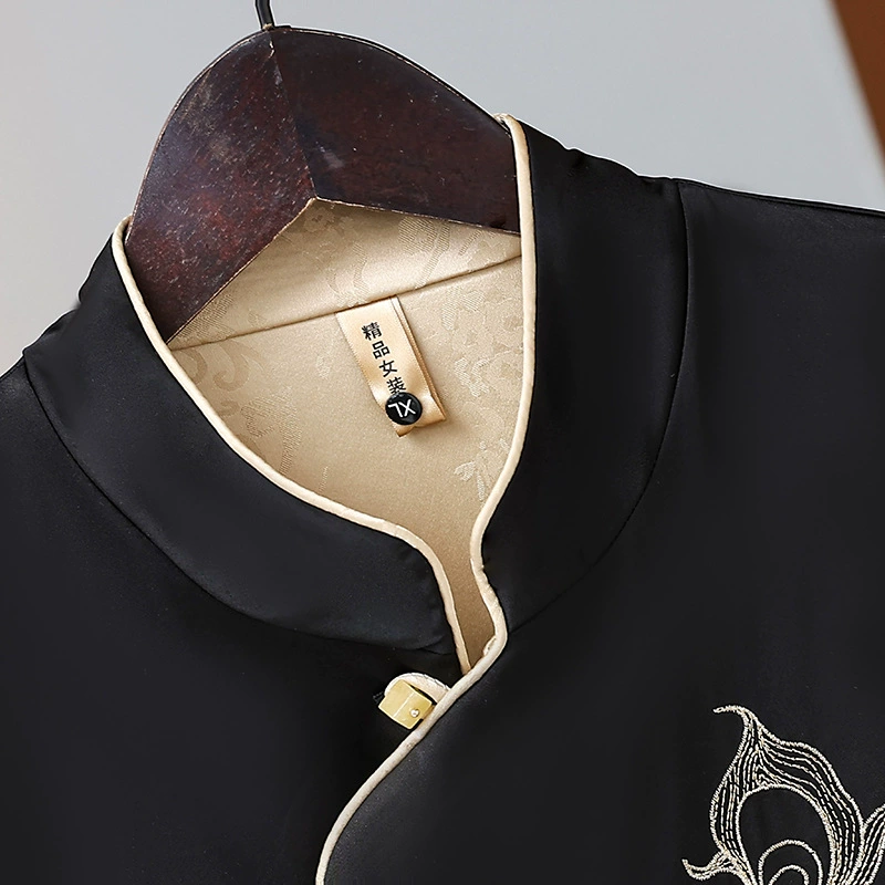 Вышитый жилет, художественный стиль, пряжка, женские топы среднего и пожилого возраста, новые весенне-осенние топы в этническом ретро-стиле с вышивкой в ​​национальном стиле.