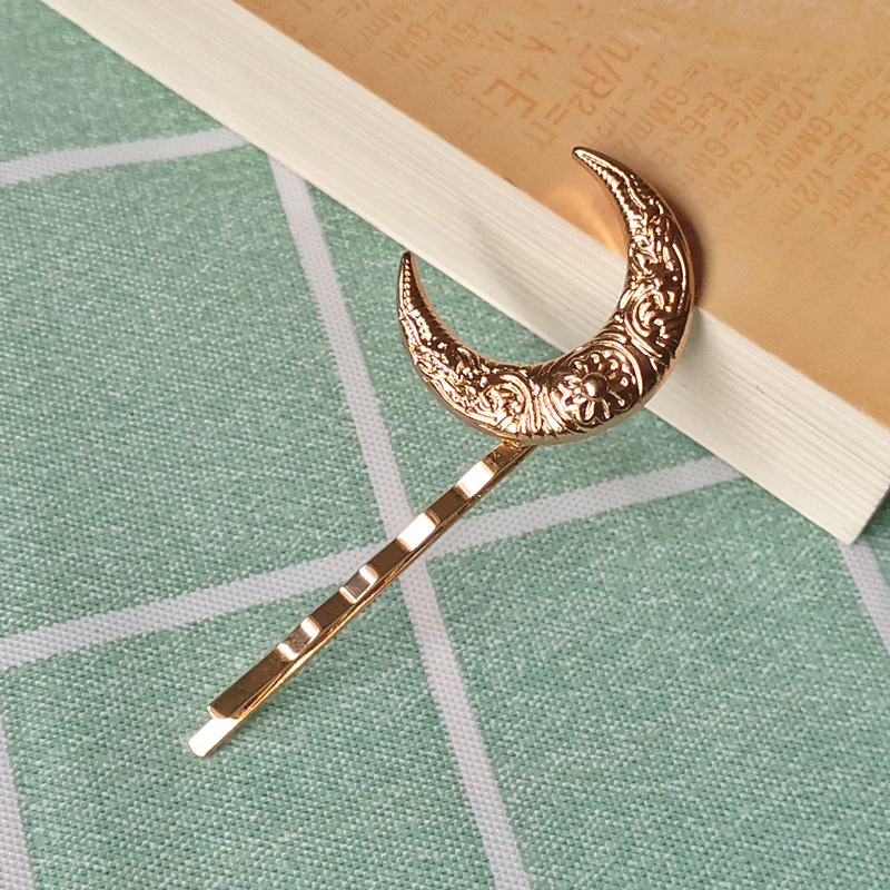 1 Piece Quantity Simple Style Moon Flower Metal Plating Artificial Pearls Rhinestones Hair Clip 1 Piece