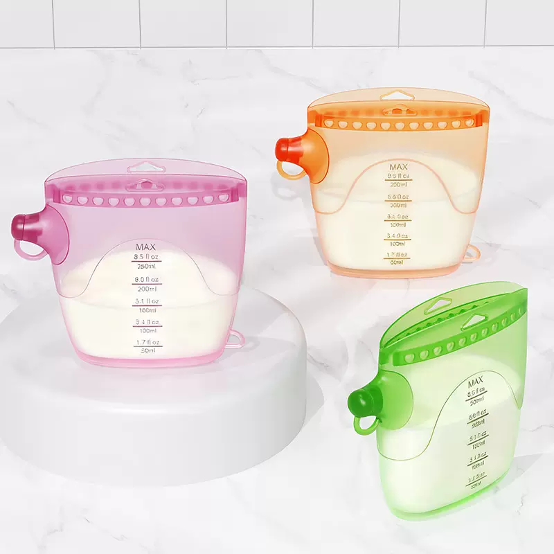 亚马逊新品250m食品级硅胶母乳存奶袋装奶袋感温可重复使用储奶袋