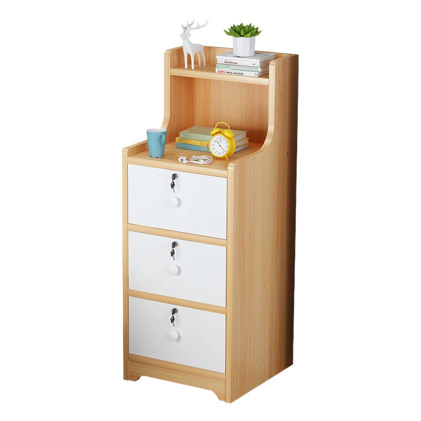 Прикроватная стойка для хранения Спальня Прикроватный шкаф для хранения с замком Шкаф с зазором Компактный пол в общежитии Маленькая тумбочка