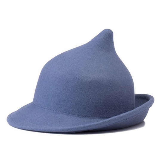 Sombrero mágico personalidad europea y americana sombrero mágico sombrero de fieltro halloween forma de escenario curling sombrero de bruja de lana 54-57cm