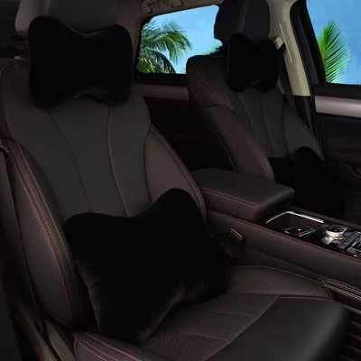 Waist support: Car Neck Pillows, Car Lumbar Support - black-one-headrest