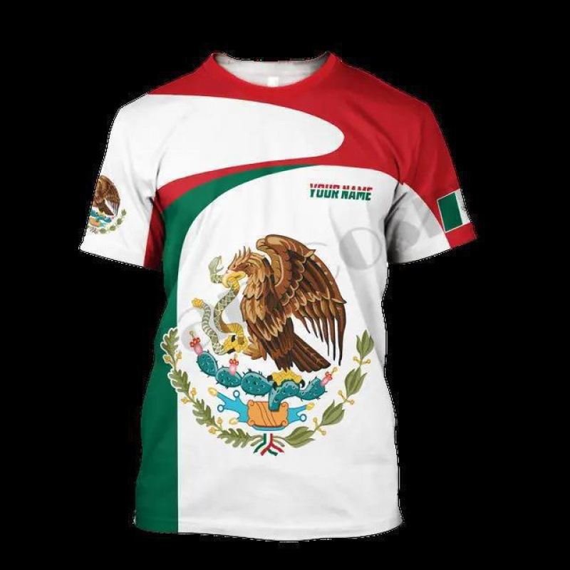 Comercio exterior transfronterizo AliExpress TK venta caliente impresión digital 3D camiseta de hombre manga corta casual serie mexicana blusa