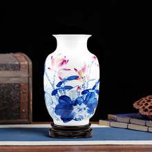 景德镇陶瓷器中式花瓶摆件手绘花瓶客厅家居装饰摆件陶瓷工艺品