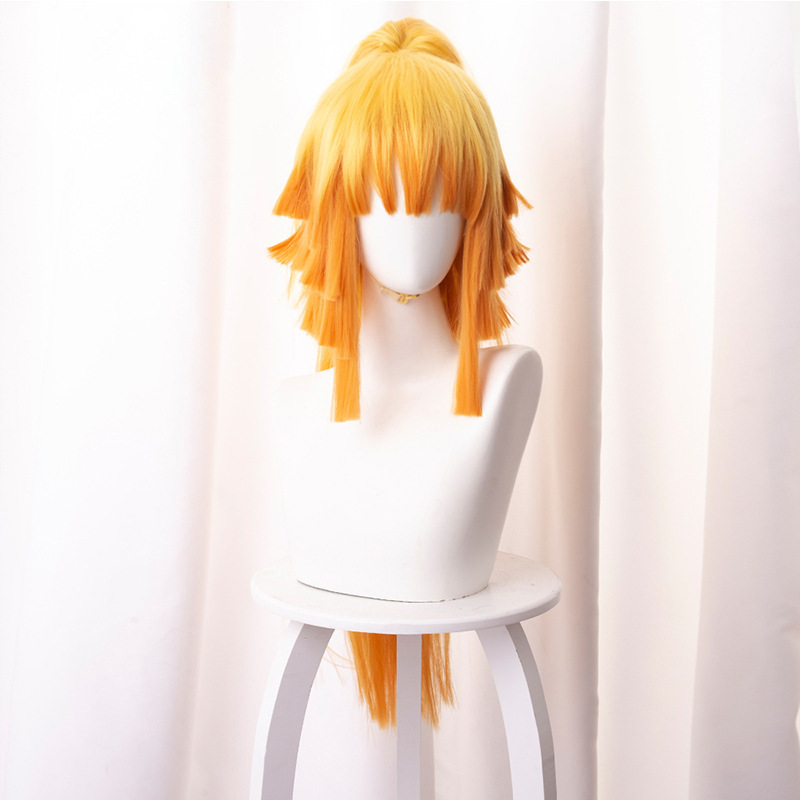 The Blade of Ghost Extermination My Wife Shan Yi Ming Column Yellow Gradient Gradient Coretail cos Animation Wig Spot