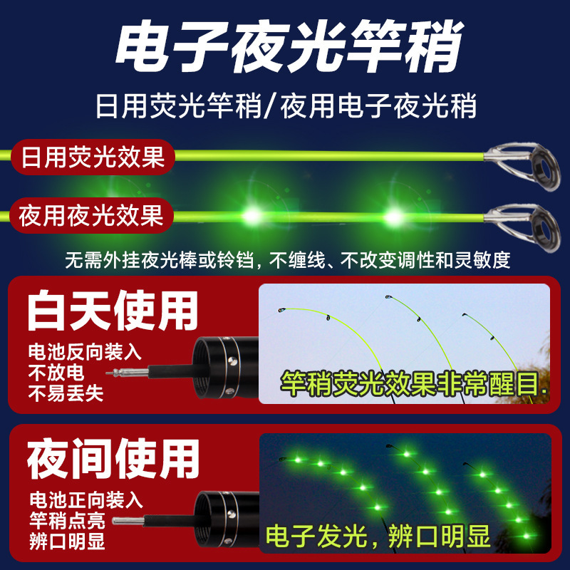 新款夜光软尾小矶竿滑漂短节矶钓杆重庆小爆炸官套装发光|undefined