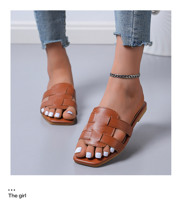 Verão novos chinelos femininos outerwear elegante plana férias sapatos de praia uma linha sandálias comércio exterior tamanho grande_voghion.com