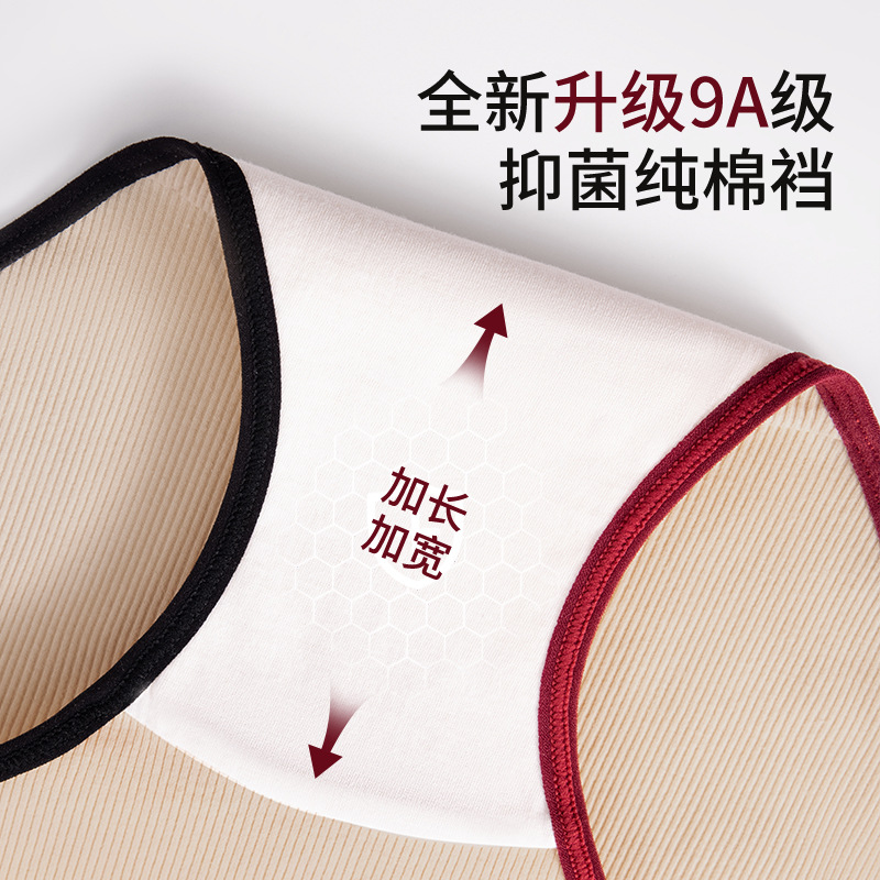 2024 nuevo estilo de algodón de grado 9A antibacteriano, largo y ensanchado, entrepierna, color de contraste, ropa interior de algodón de cintura media para niñas retro americanas