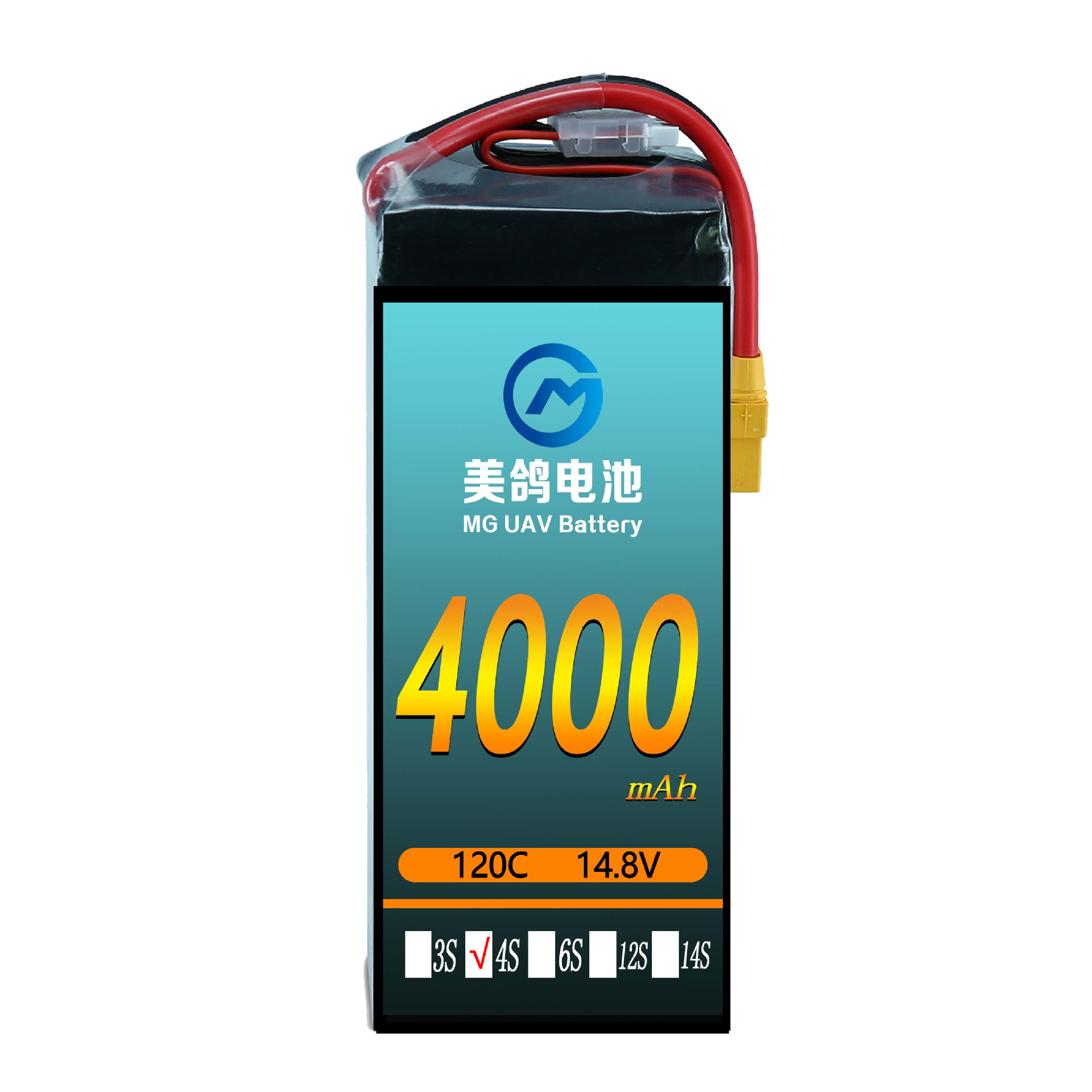 MG美鸽电池FPV电池4000mah4S 35C-120C高倍率穿越机电池固态电池