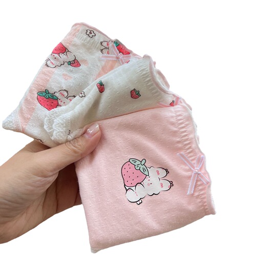 Ka Meow Illustrator's Original Girls' Underwear Back-to-School Season Pink Rabbit Breathable Cotton 5A Antibacterial Briefs Women